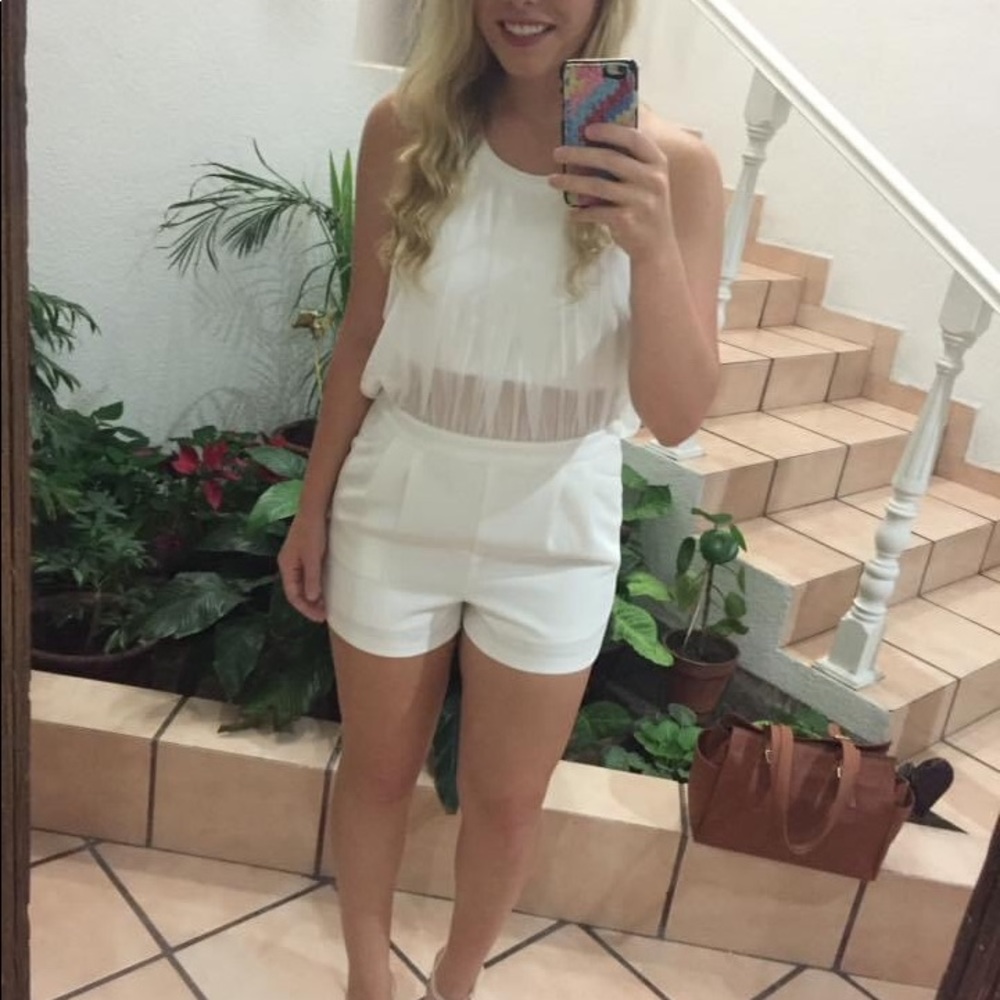 White 2-piece romper size S